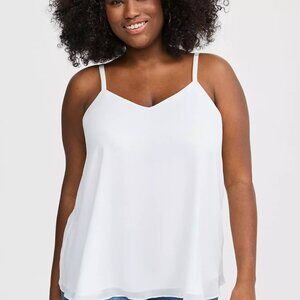 NWT Torrid Sophie Chiffon Tank in White Size 1
